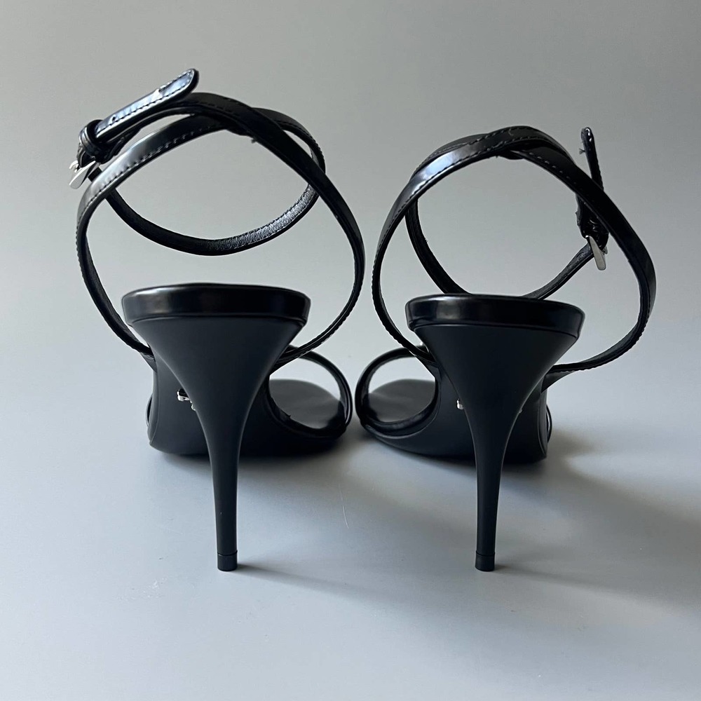 Prada Brushed Leather Logo Heel Sandal - Picture 5 of 7
